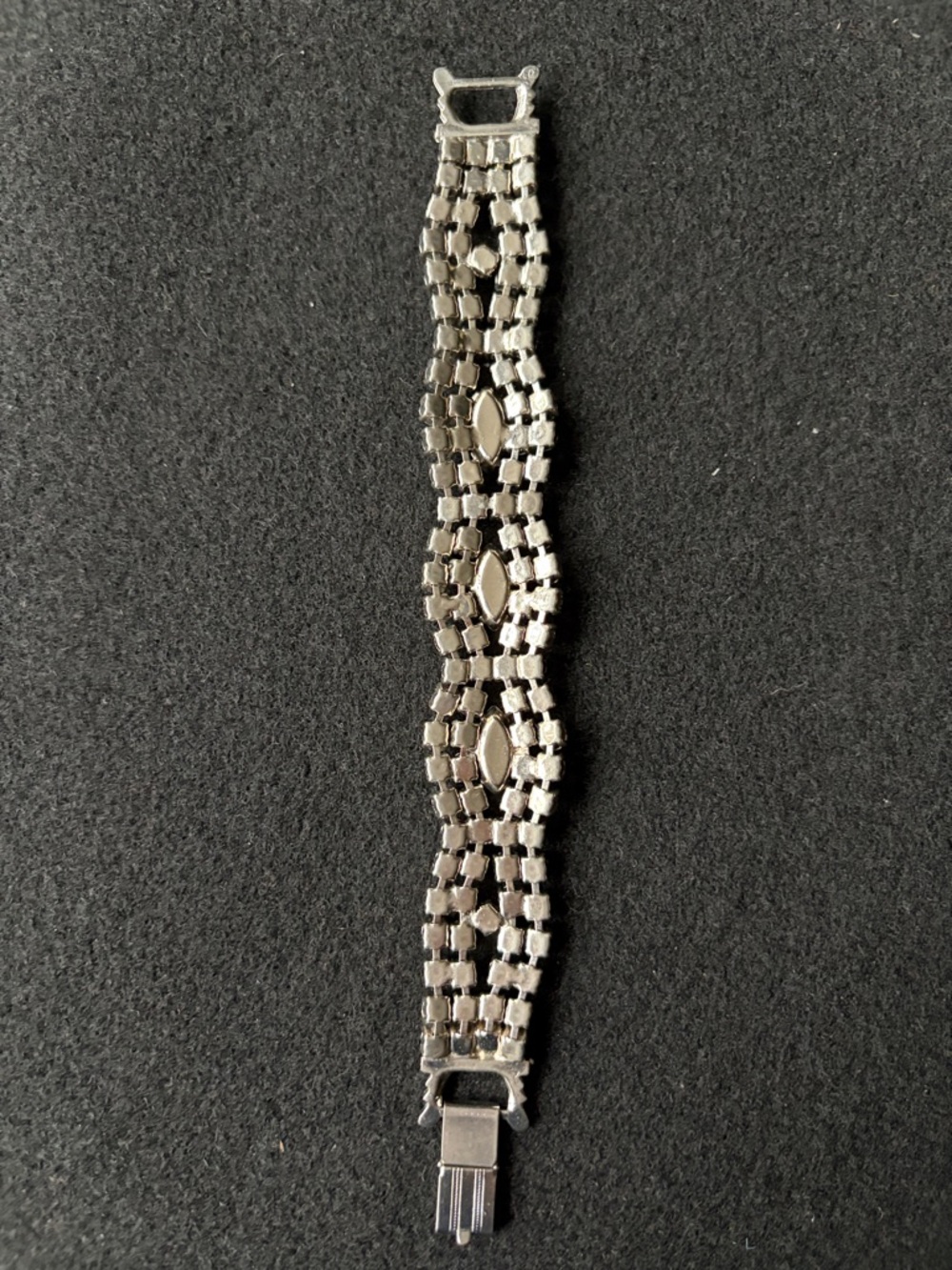 Vintage Rhinestone Tennis Bracelet - Silver Tone - Picture 4 of 6